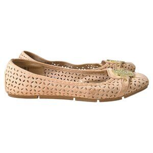 Christian Siriano Shoes Women 8 Beige W/Gold Accents Ballet‎ Flats Slip-On